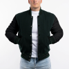 Dartmouth Green Wool Body & Black Leather Sleeves letterman jacket!